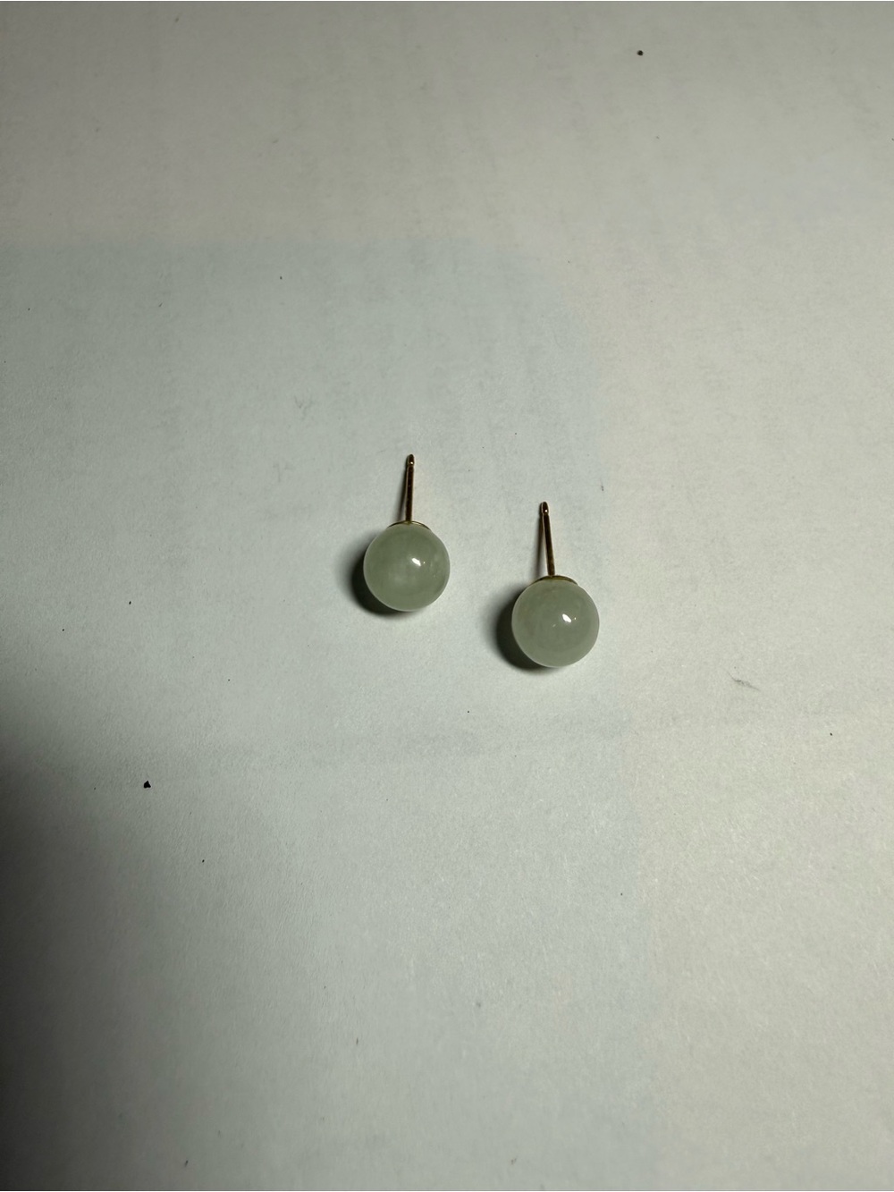 Round Green Jade Stud Earrings - Women Jewelry